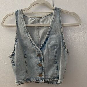Zara Denim Buttoned Vest